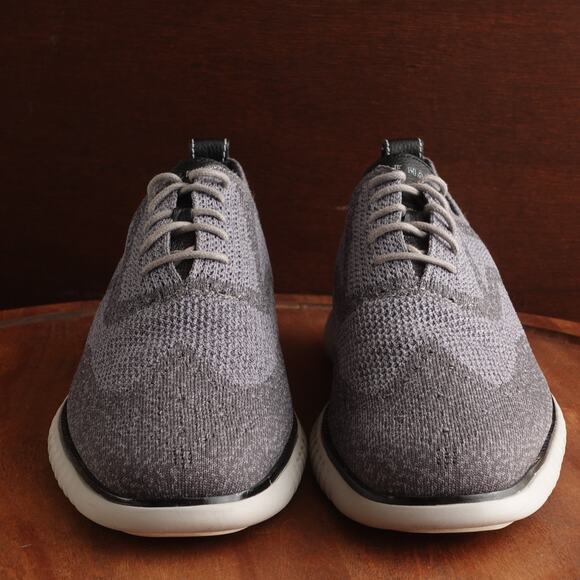 Cole Haan Oxford Men SZ 12M Gray ZeroGrand Stitchlite Wingtip Comfort Dress Shoe - Picture 3 of 14